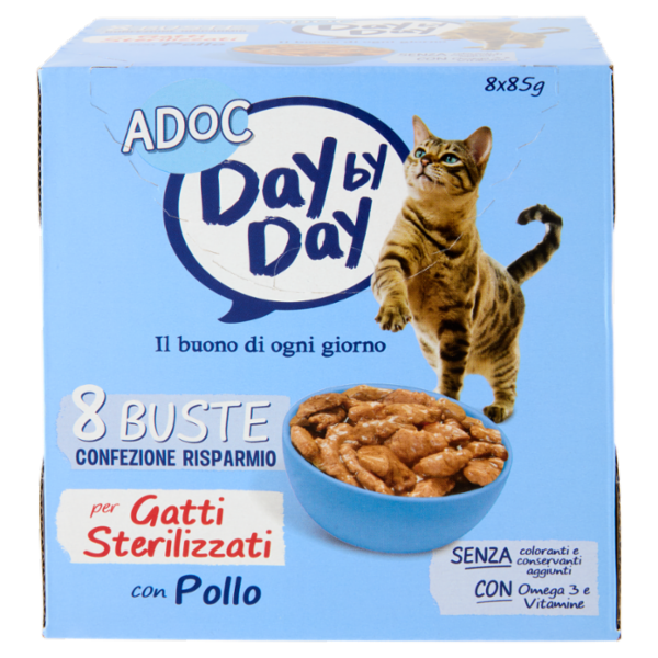 ADoC Day by Day per Gatti Sterilizzati con Pollo 8 x 85 g