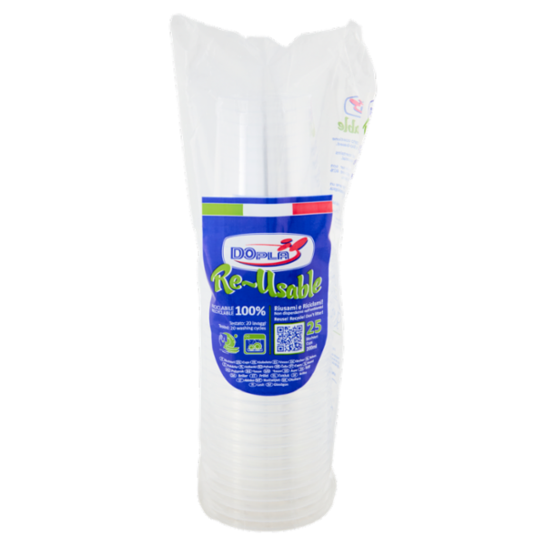 DOpla Re-Usable Bicchieri Diamant 200ml 25 pz