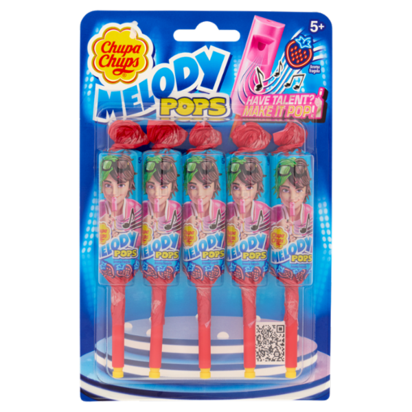 Chupa Chups Melody Pops Aroma Fragola 5 x 15 g