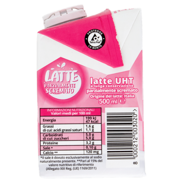 lattebusche Latte Parzialmente Scremato a Lunga Conservazione 500 ml