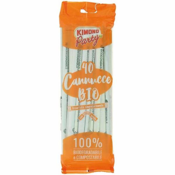 Kimonio Bio Cannucce Incartate Con Snodo Biodegradabili 40 Pezzi