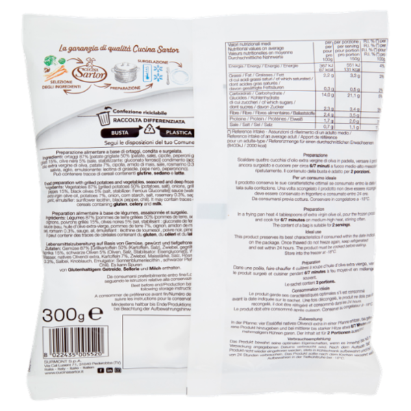 Cucina Sartor Patate apparecchiate Surgelato 300 g
