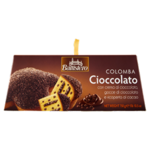Battistero Colomba Cioccolato Con Crema Al Cioccolato, Gocce Di Cioccolato e Ricoperta Al Cacao 750g