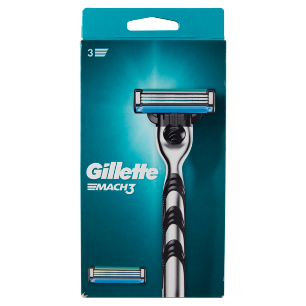 Gillette Rasoio da Uomo Mach3 Manico + Lamette di Ricambio, 2 Ricariche