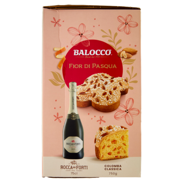 Balocco Fior di Pasqua Colomba Classica 750 g & Rocca dei Forti Vino Spumante Dolce 75 cl
