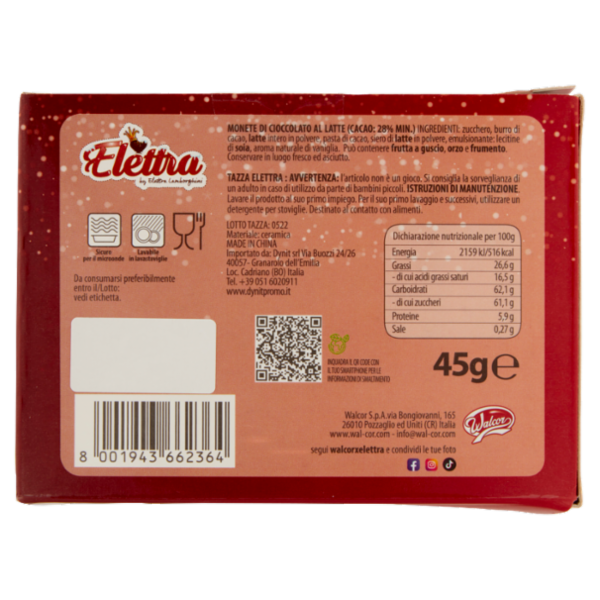 Walcor Tazza con monete di cioccolato Elettra by Elettra Lamborghini 45 g