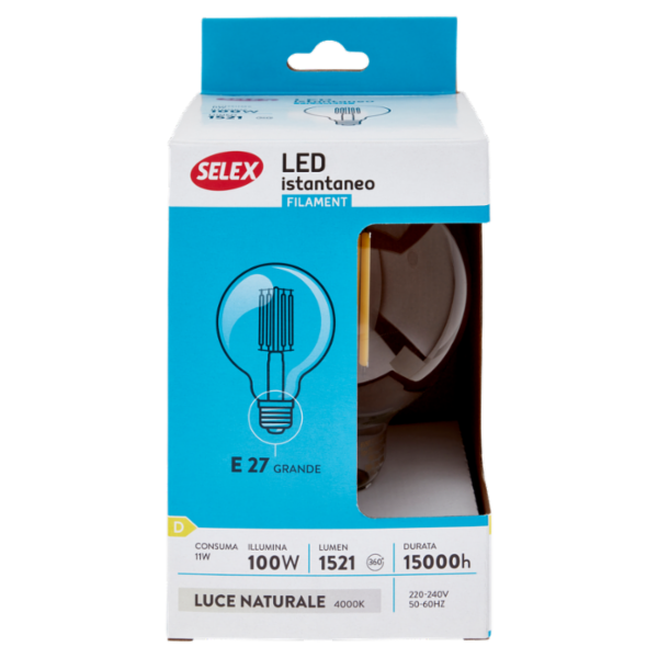 Selex Lampadina Led Filamento Sfera E27 11W