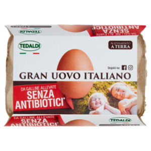 Tedaldi Gran Uovo Italiano Da Galline Allevate Senza Antibiotici* 6 Uova 330 g