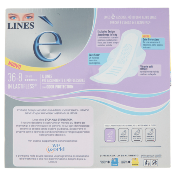 Lines è Assorbenti con ali 36+8 pz