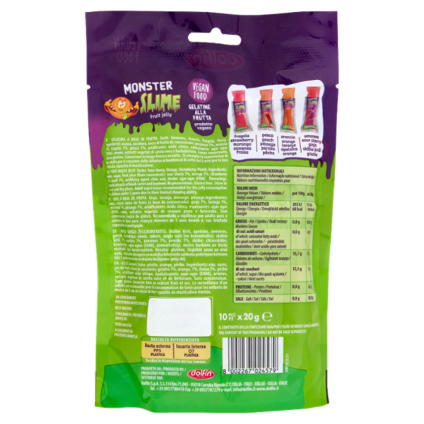 dolfin Monster Slime fruit jelly 10 x 20 g