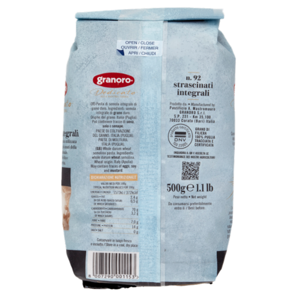 granoro Dedicato n. 92 strascinati integrali 500 g