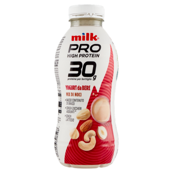 Milk Pro High Protein 30g Yogurt da Bere Mix di Noci 500 g