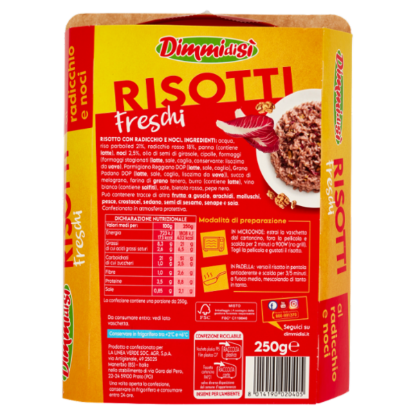 DimmidiSì Risotti Freschi al radicchio e noci 250 g