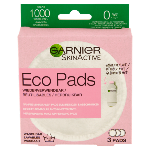 Garnier SkinActive Dischetti Ecologici Struccanti in Microfibra EcoPads, Lavabili e Riutilizzabili