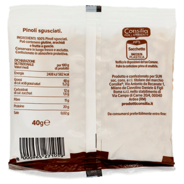Consilia Frutta Secca Pinoli Sgusciati 40 g