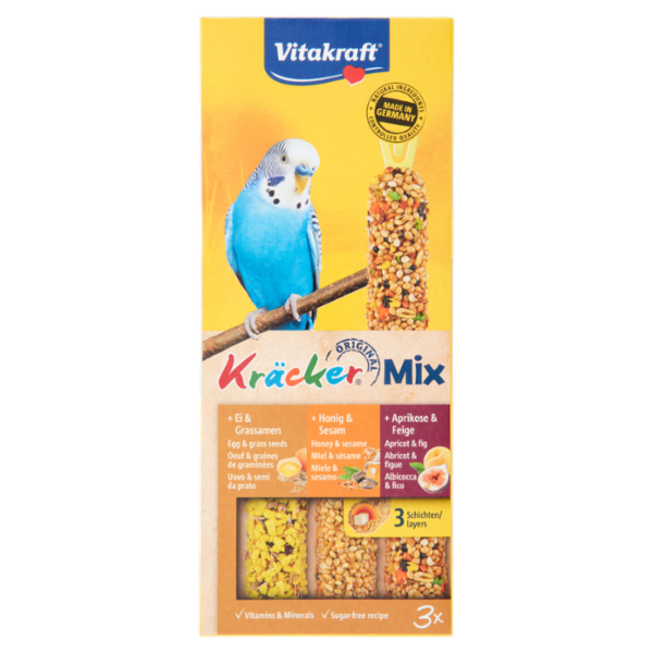 Vitakraft Kräcker Original Mix pappagallini ondulati 3 pezzi 80 g
