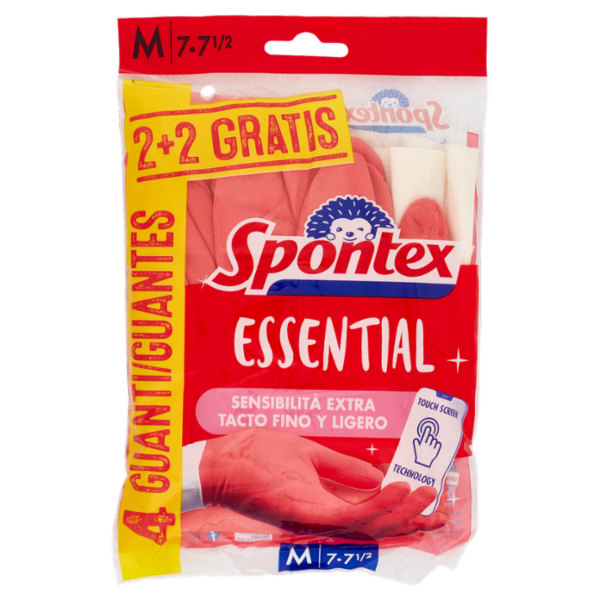 Spontex Guanti Casalinghi Essential 2+2 Taglia M