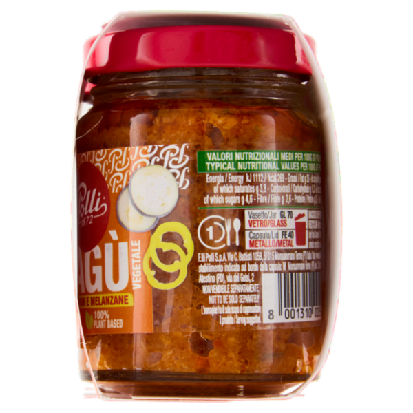 Polli Ragù Vegetale di Peperoni e Melanzane 2 x 90 g