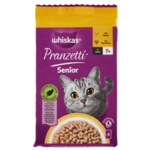 Whiskas Pranzetti Senior Cibo Umido Gatto Con Pollo e Tacchino In Salsa 6x50g