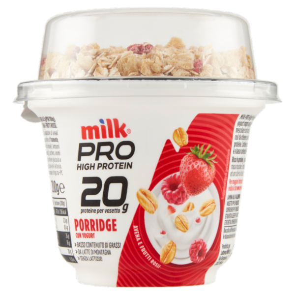 Milk Pro High Protein 20g Porridge con Yogurt Avena e Frutti Rossi 200 g