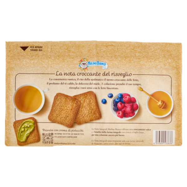 Mulino Bianco Fette Biscottate Integrali Ricche di Fibre 2 pacchi 630g