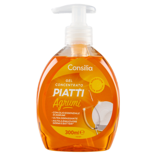 Consilia Detergente per Stoviglie in Gel Concentrato Agrumi 300 ml