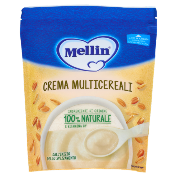 MELLIN Crema Multicereali, Confezione Apri&Chiudi, dall'inizio dello Svezzamento, 200g