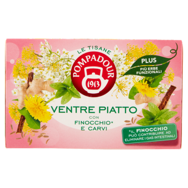 Pompadour Le Tisane Plus Ventre Piatto con Finocchio* e Carvi 18 x 2,2 g