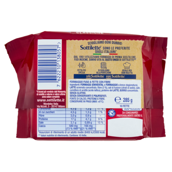 Sottilette Classiche formaggio fuso a fette - 285g