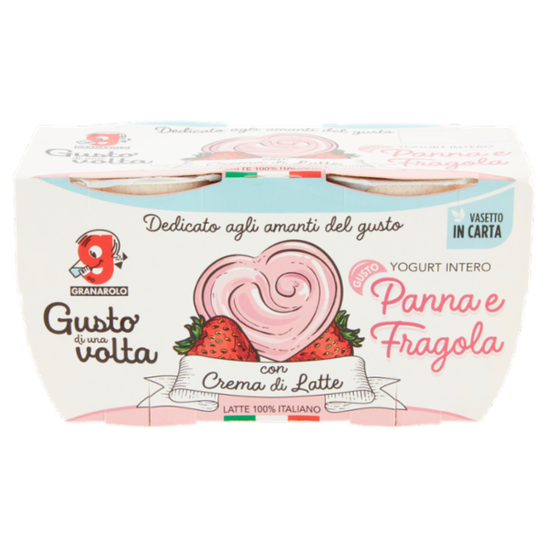 Granarolo Gusto di una volta Yogurt Intero Gusto Panna e Fragola 2 x 125 g