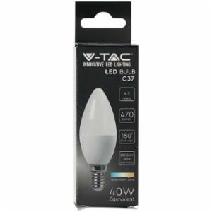 V Tac Led Termo Candela E14 4.5W 40W 3000K C
