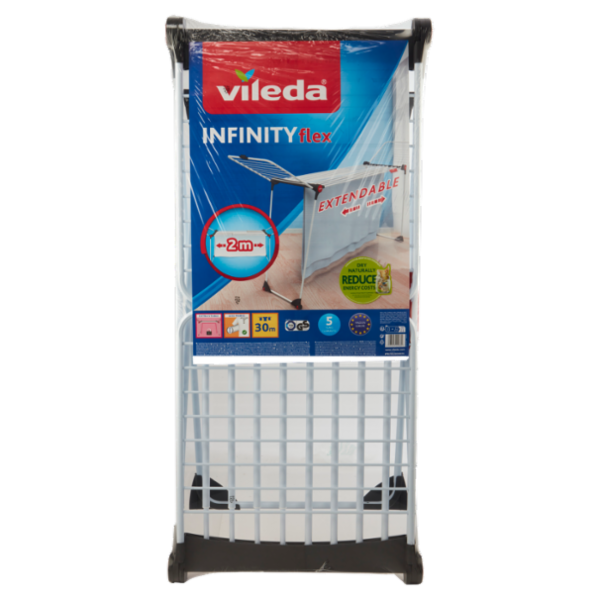 Vileda Infinity Flex Stendibiancheria a Ponte Estensibile in Acciaio e Alluminio