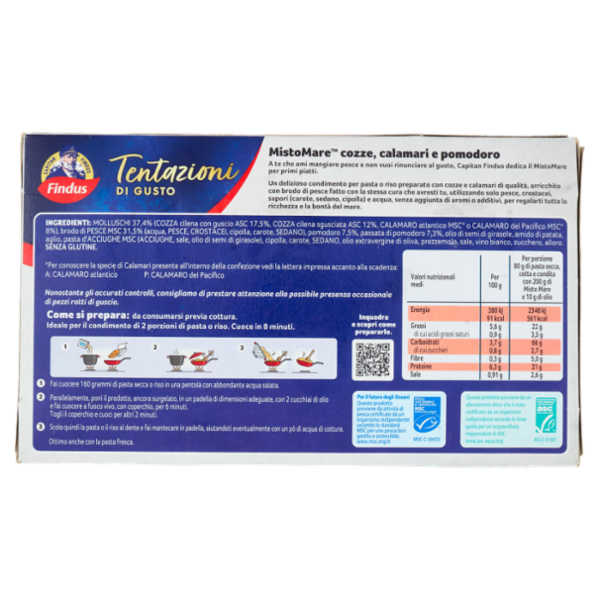 Capitan Findus Tentazioni di Gusto Misto Mare cozze, calamari e pomodoro 400 g