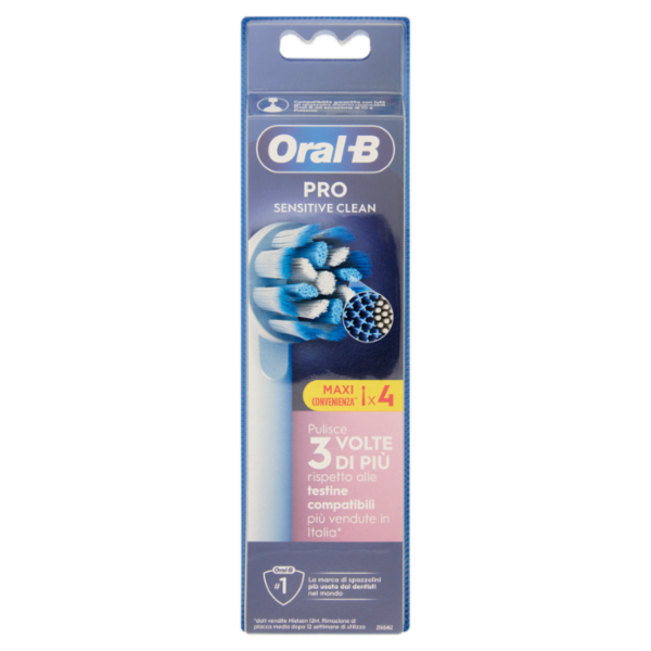 Oral-B Testine di Ricambio Pro Sensitive Clean Bianche Spazzolino Elettrico Denti Ricaricabile 4 pz