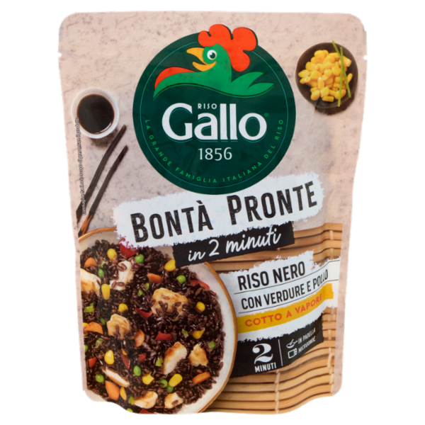 Riso Gallo Bontà Pronte in 2 minuti Riso Nero con Verdure e Pollo 220 g