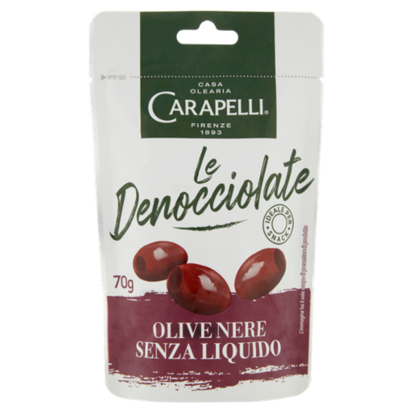 Carapelli le Denocciolate Olive Nere Senza Liquido 70 g