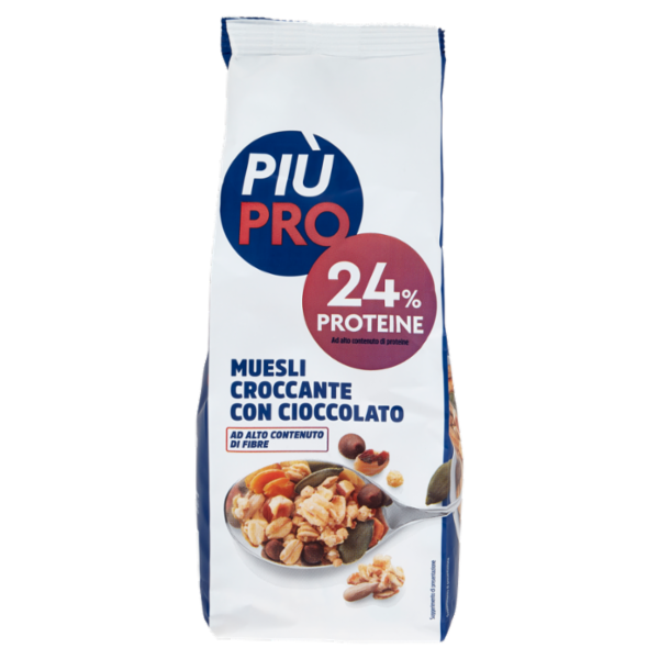 Piùpro Muesli Croccante con Cioccolato ad Alto Contenuto di Fibre 300 g