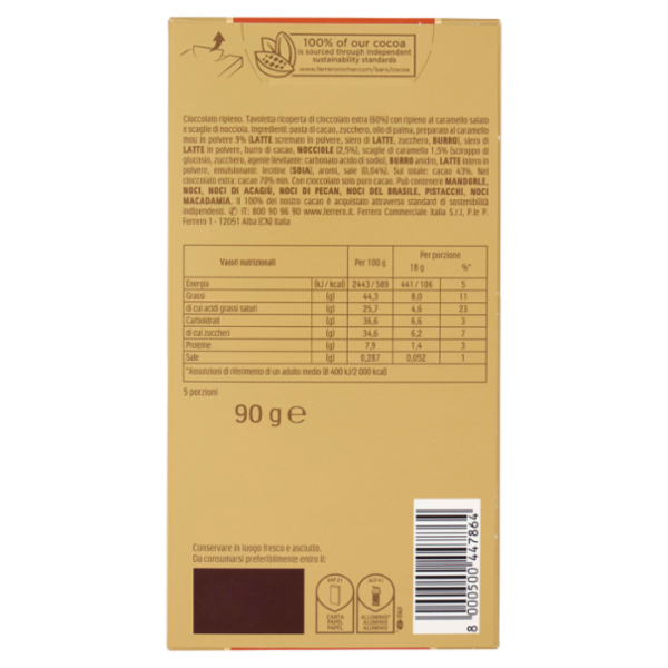 Ferrero Rocher Caramello Salato & Nocciola 70%** Cocoa Extra Fondente 90 g