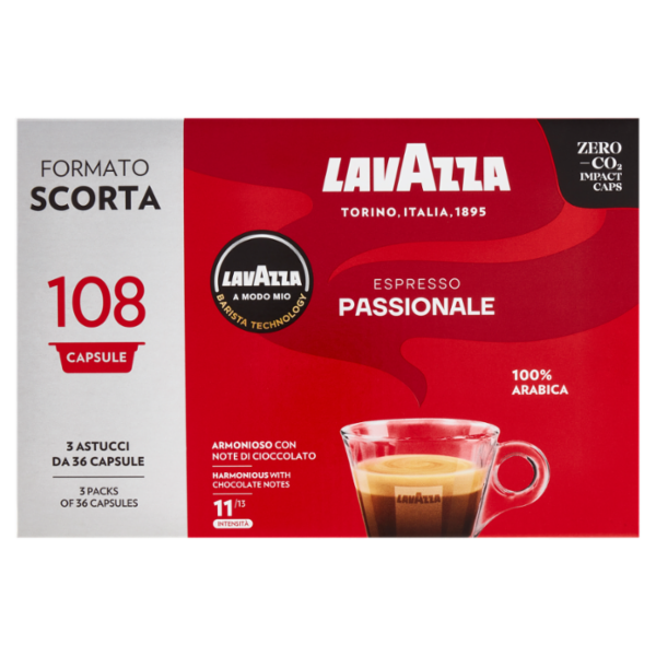 Lavazza A Modo Mio Espresso Passionale 108 Capsule 810 g