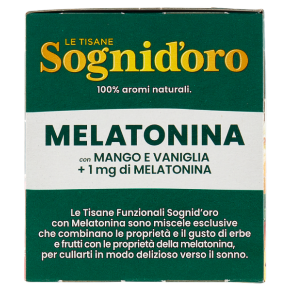 Sognid'oro le Tisane Melatonina con Mango e Vaniglia + 1 mg di Melatonina bustine 16 x 2 g