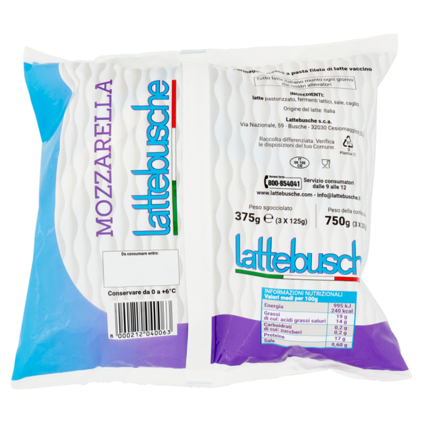 lattebusche Mozzarella 3 x 125 g