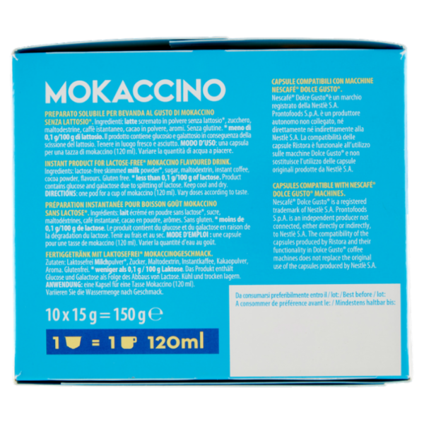 ristora Mokaccino Capsule Compatibili con macchine Nescafè Dolce Gusto 10 x 15 g