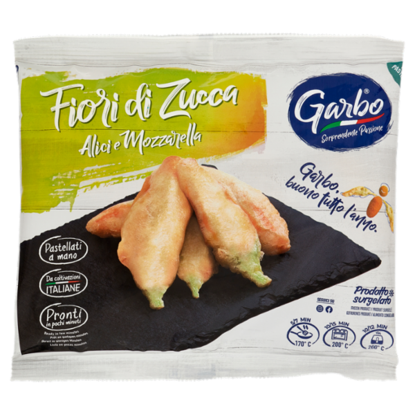 Garbo Linea Pastellati Fiori di Zucca Alici e Mozzarella Prodotto surgelato 275 g