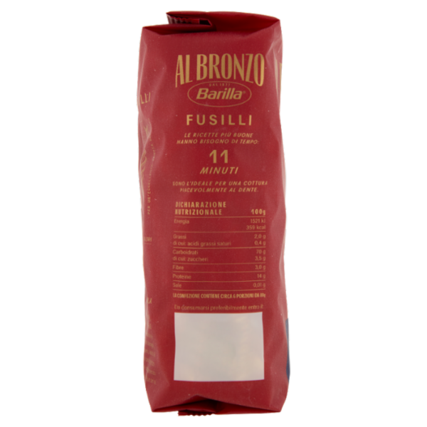 Barilla Al Bronzo Pasta Fusilli 500g