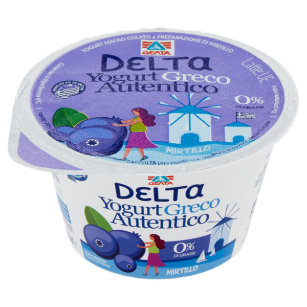 Delta Yogurt Greco Autentico 0% di Grassi Mirtillo 150 g