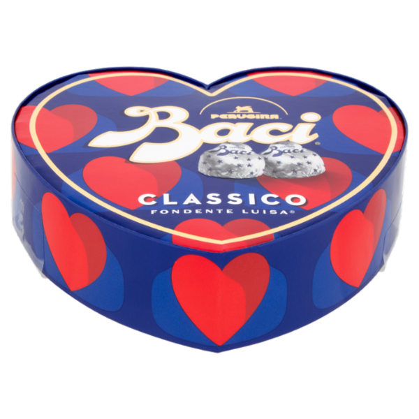 BACI PERUGINA Classico Cioccolatini Fondenti ripieni al Gianduia Scatola Cuoricino San Valentino 50g