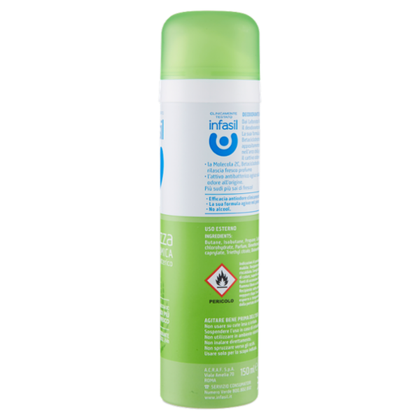 infasil Freschezza Dinamica Deodorante Spray con antibatterico 150 ml