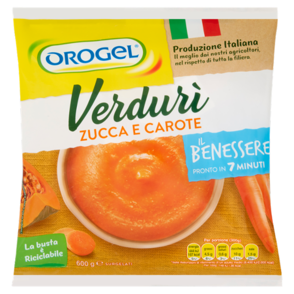Orogel il Benessere Verdurì Zucca e Carote Surgelati 600 g