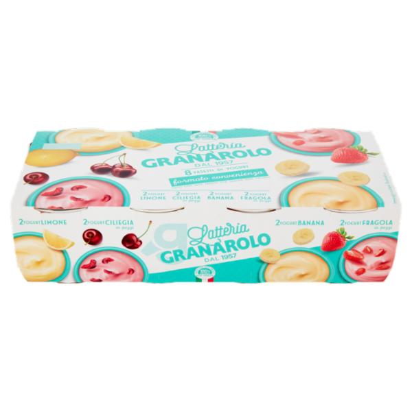 Granarolo Yogurt Limone, Ciliegia in pezzi, Banana, Fragola in pezzi 8 x 125 g