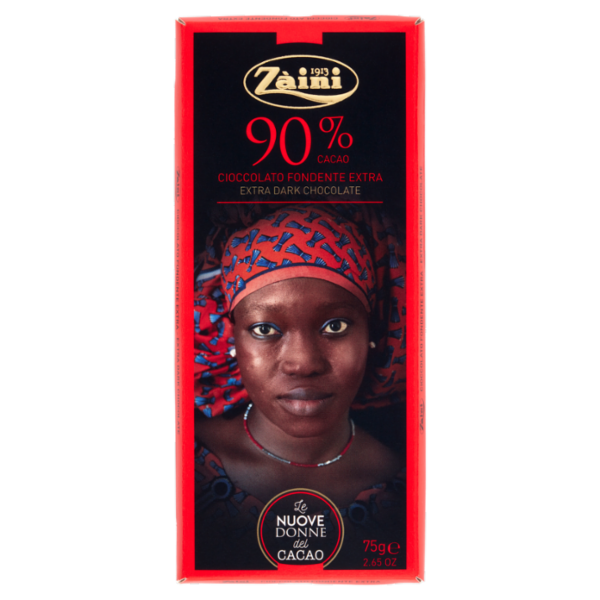 Zàini Le Nuove Donne del Cacao Cioccolato Fondente Extra 90% Cacao 75 g